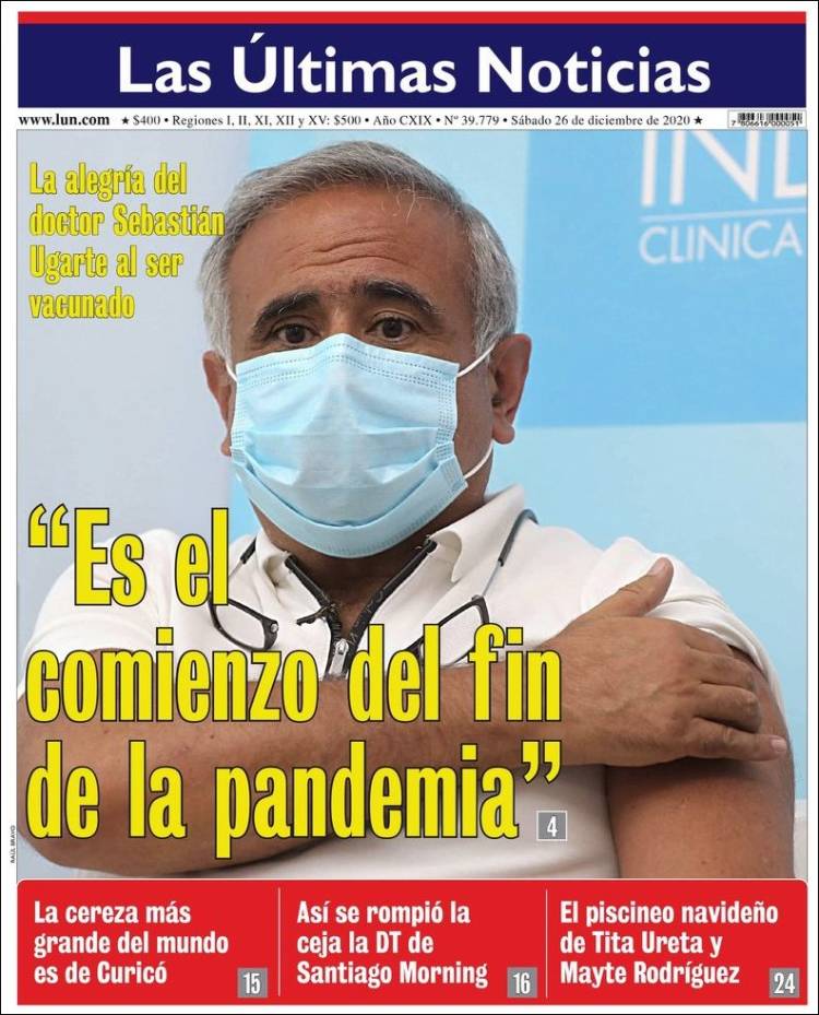 Portada de Las Últimas Noticias (Chile)