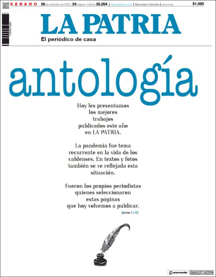 Portada de La Patria (Colombia)