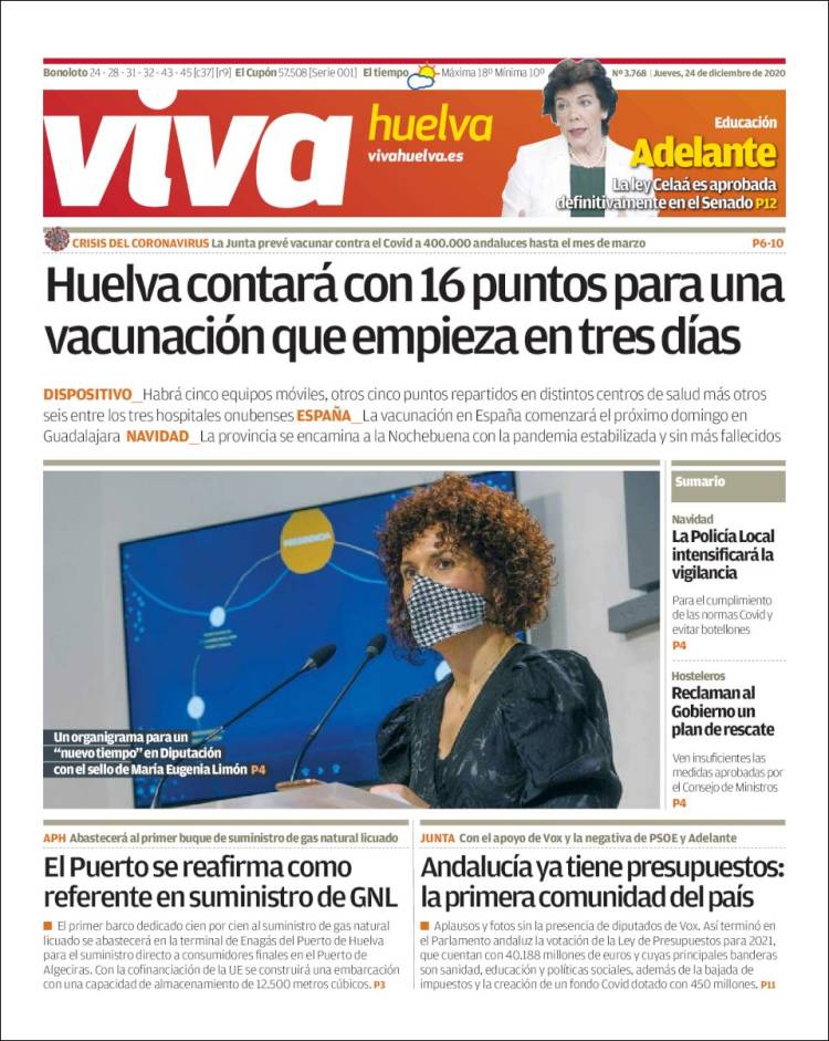 Portada de Viva Huelva (España)