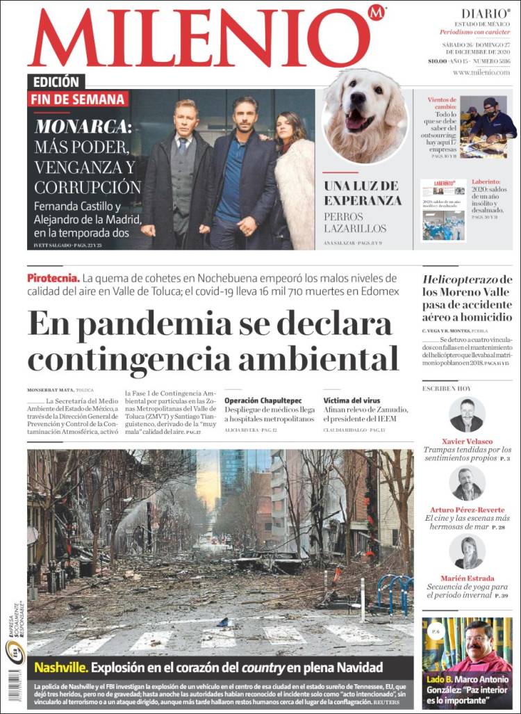 Portada de Milenio - Estado de México (M&eacute;xico)