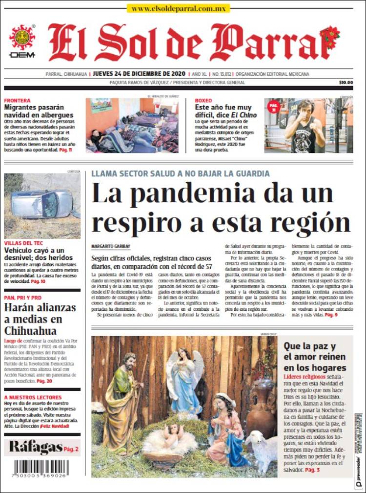 Portada de El Sol de Parral (M&eacute;xico)