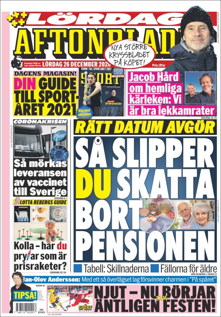 Portada de Aftonbladet (Suecia)
