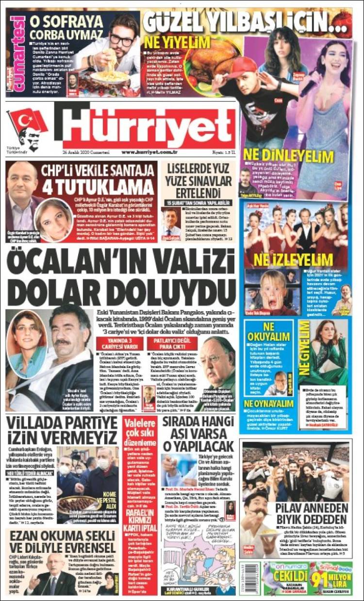 Portada de Hürriyet (Turqu&iacute;a)