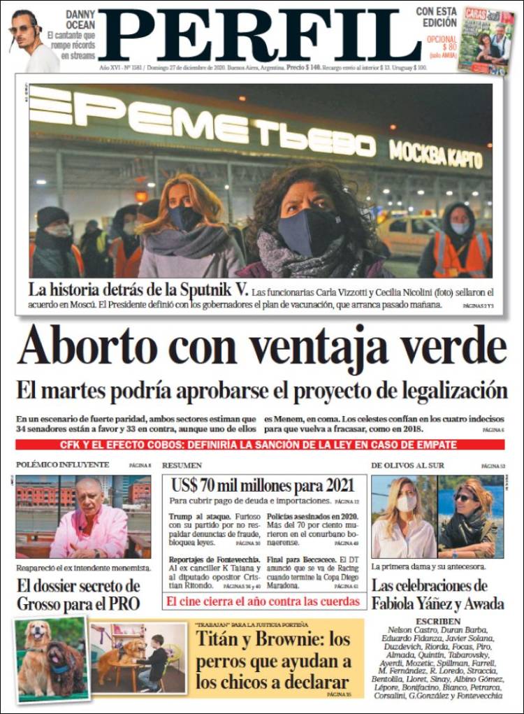 Portada de Diario Perfil (Argentina)