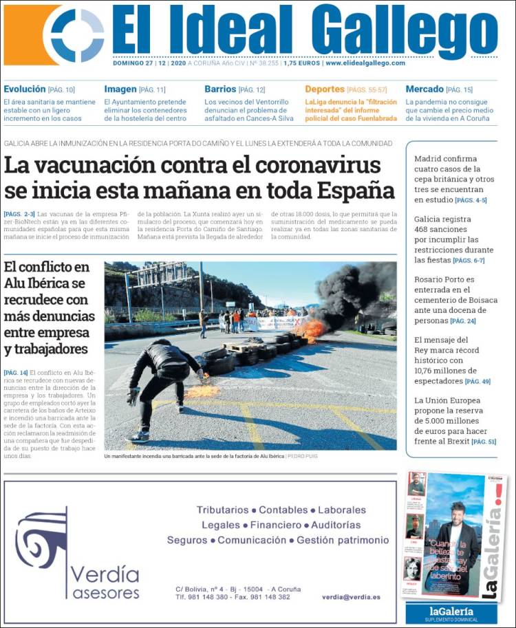 Portada de Diario de Ferrol (España)