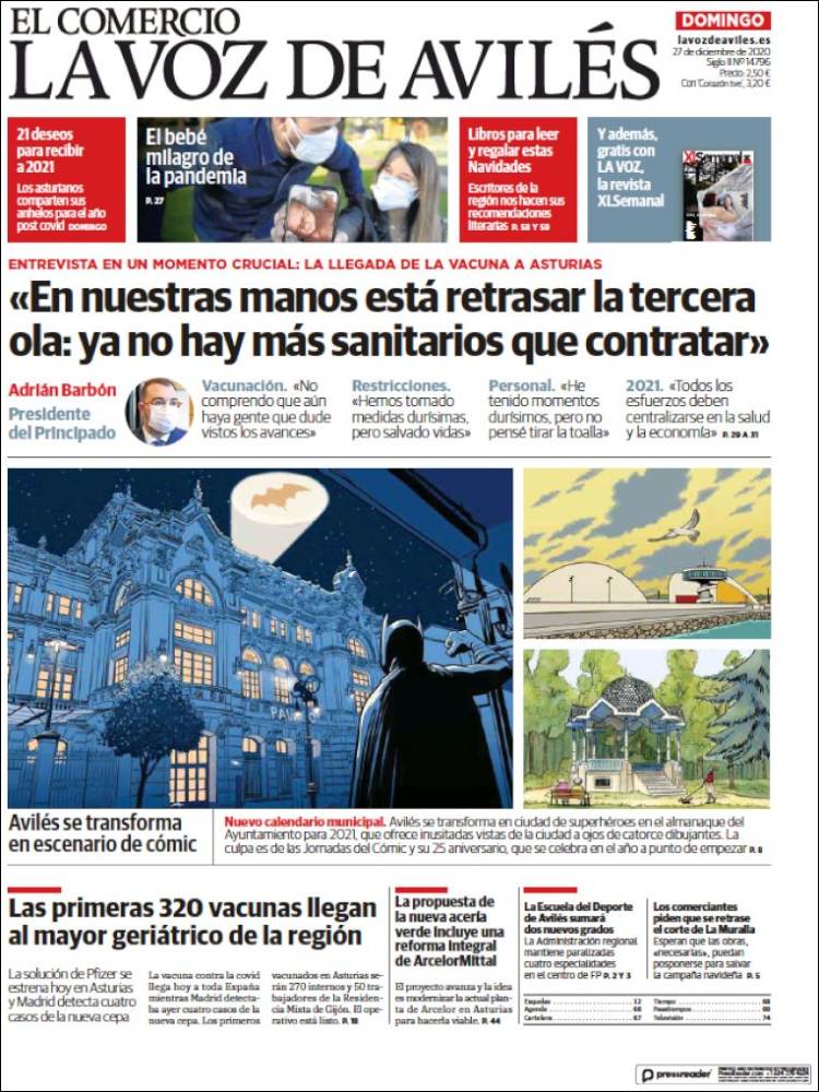 Portada de El Comercio - Avilés (España)