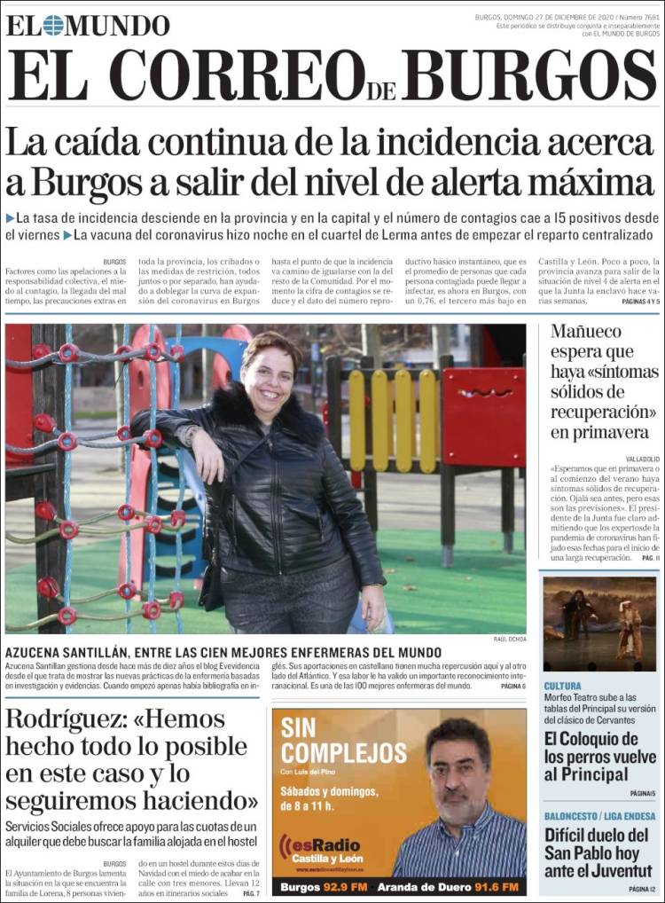 Portada de El Correo de Burgos (España)