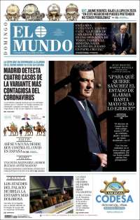 Portada de El Mundo (España)