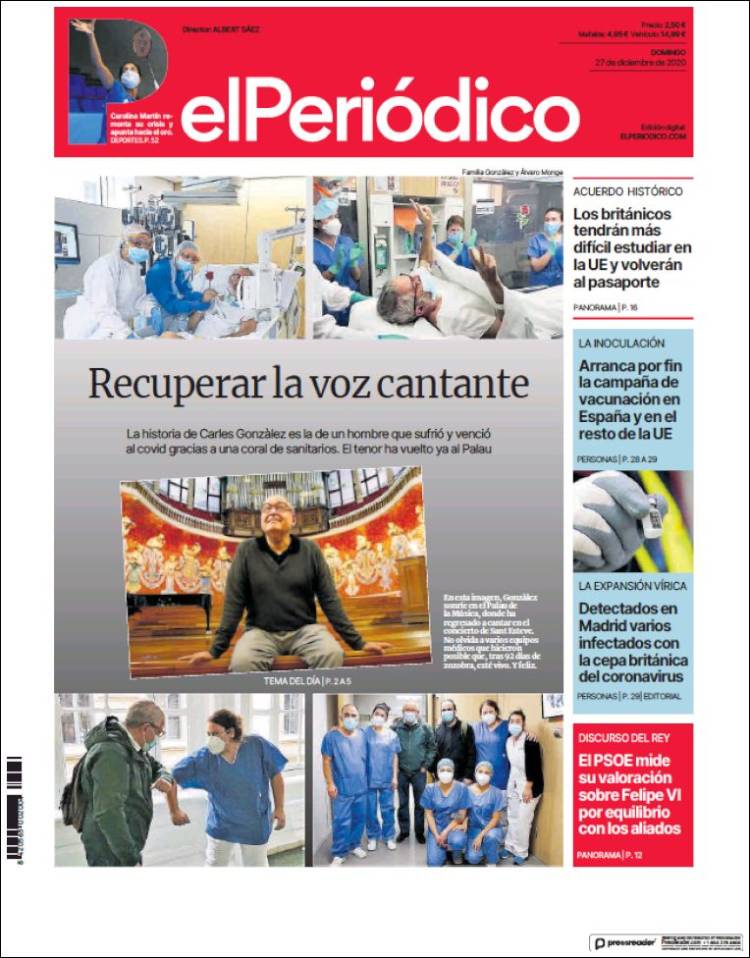 Portada de El Periódico (España)