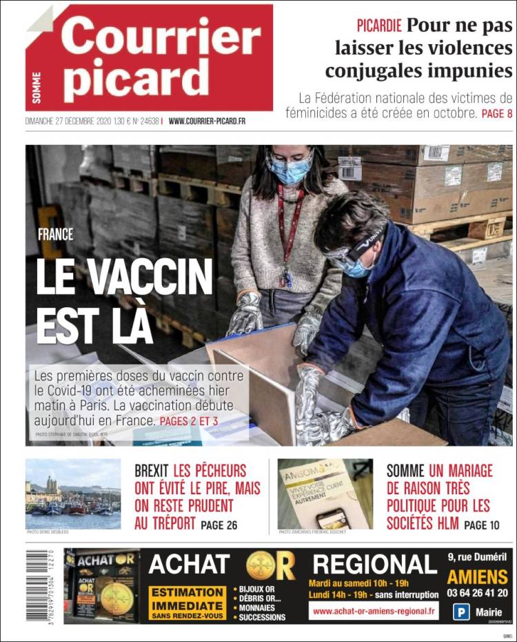 Portada de Courrier Picard (Francia)