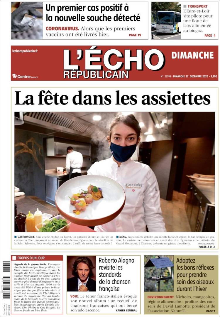 Portada de L'Echo Républicain (Francia)