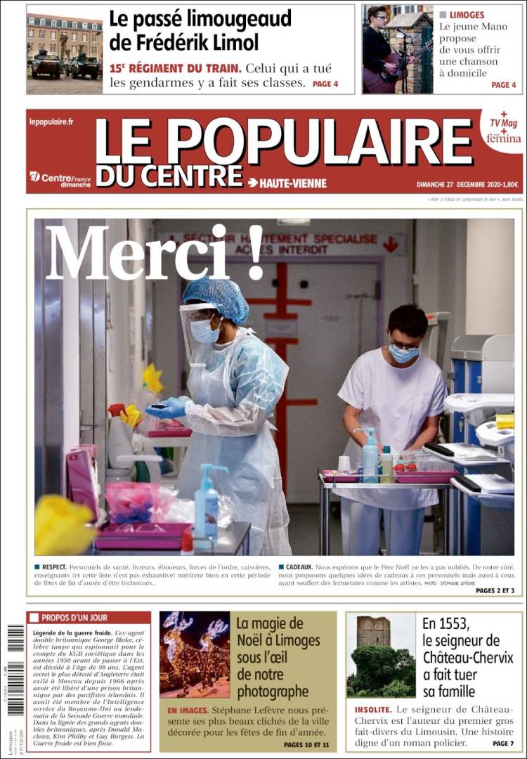 Portada de Le Populaire du Centre (Francia)