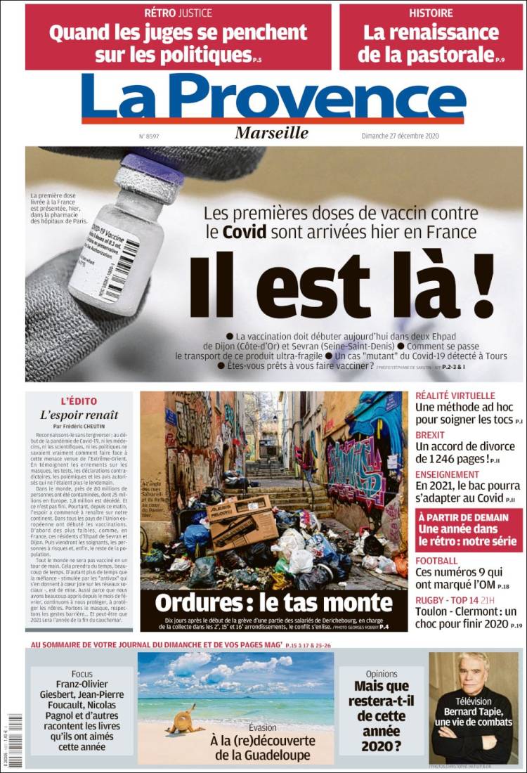 Portada de La Provence (Francia)