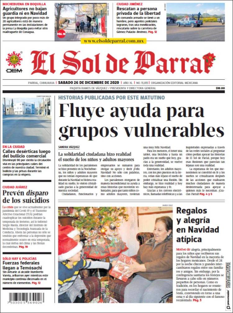 Portada de El Sol de Parral (M&eacute;xico)