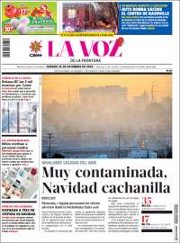 Portada de La Voz de la Frontera (M&eacute;xico)