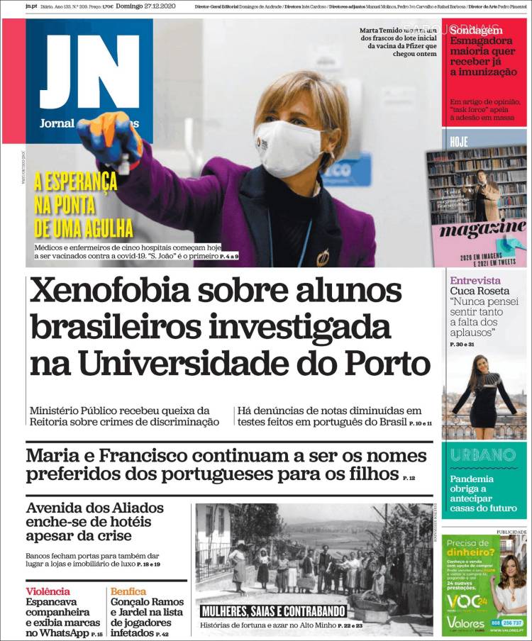 Portada de Jornal de Notícias (Portugal)