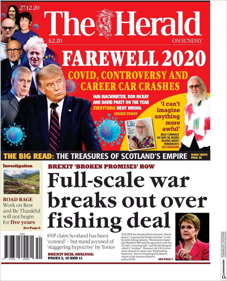 Portada de The Herald (Reino Unido)