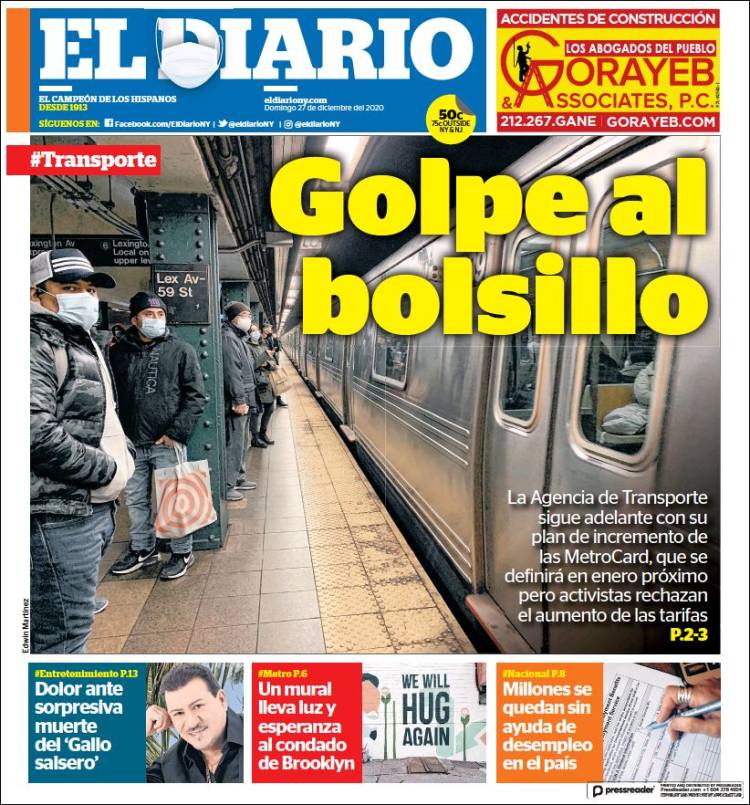 Portada de El Diario NY (USA)