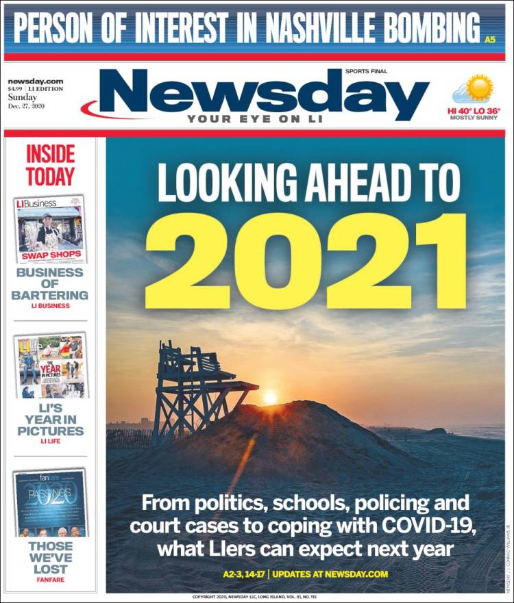 Portada de Newsday (USA)