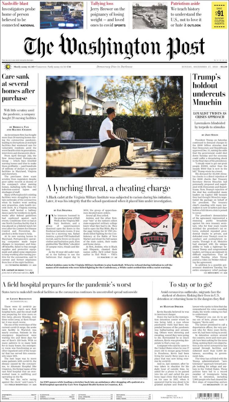 Portada de The Washington Post (USA)
