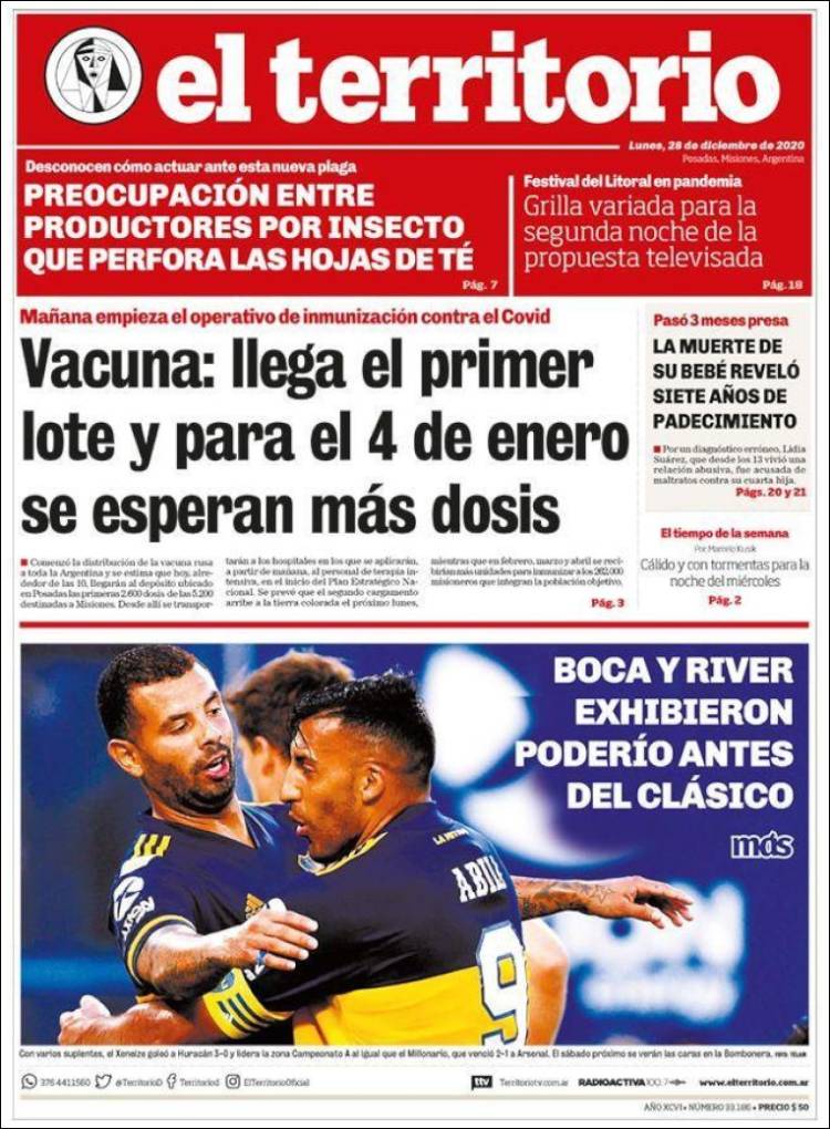 Portada de El Territorio (Argentina)