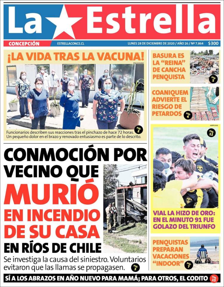 Portada de La Estrella de Concepción (Chile)