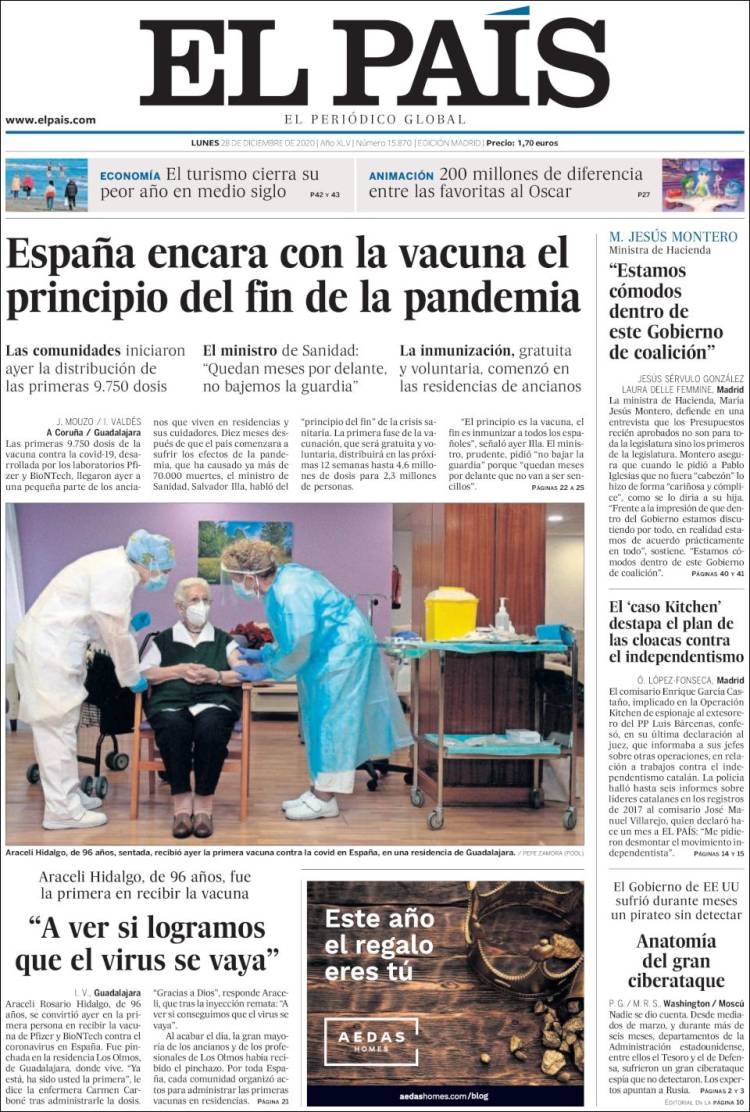 Portada de El País (Espa&ntilde;a)