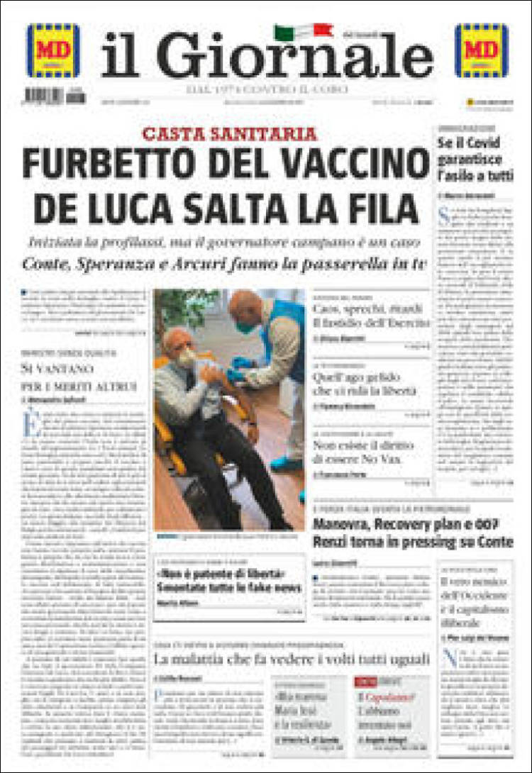 Portada de Avvenire (Italia)
