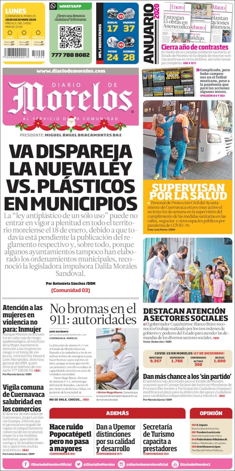 Periódico Diario de Morelos (México). Periódicos de México. Toda la