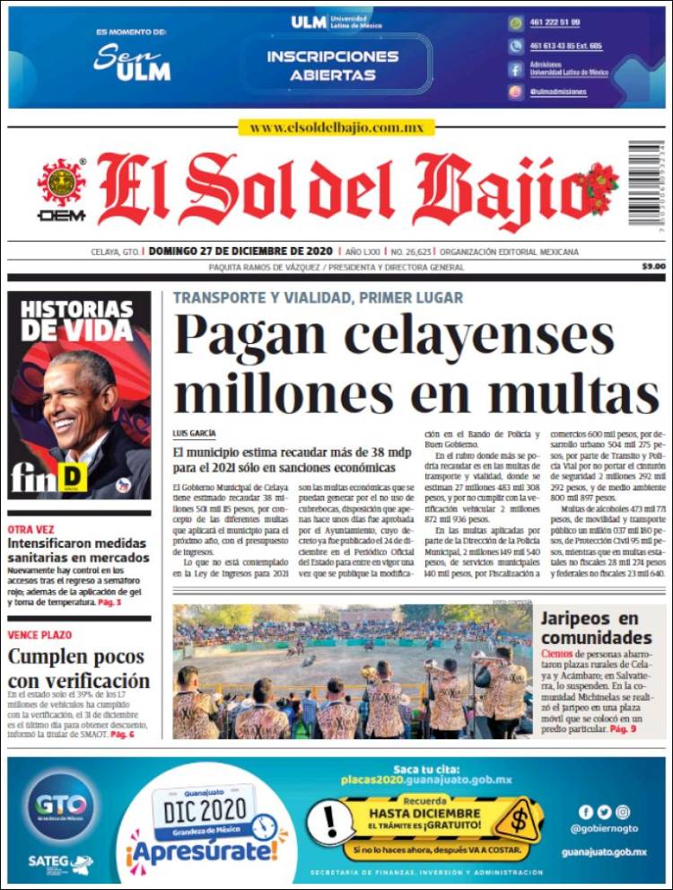 Portada de El Sol del Bajio (Mexico)