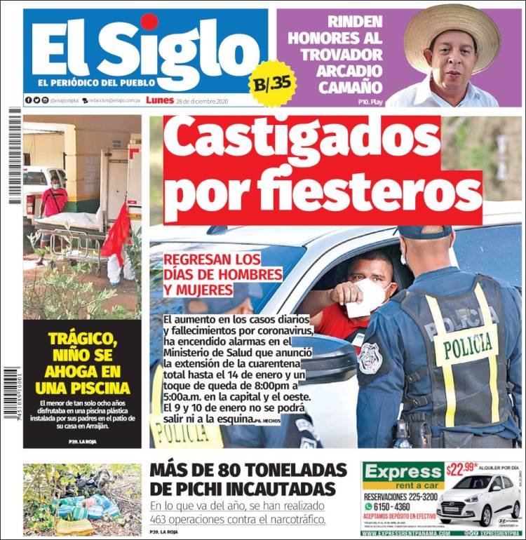 Portada de El Siglo (Panam&aacute;)