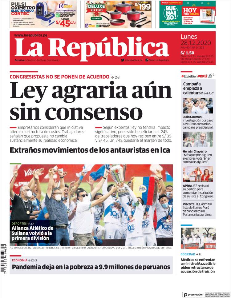 Portada de La Republica (Per&uacute;)