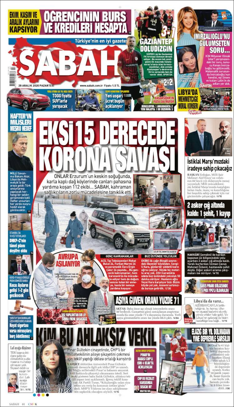 Portada de Sabah (Turqu&iacute;a)