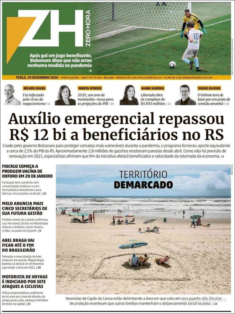 Portada de Zero Hora (Brasil)