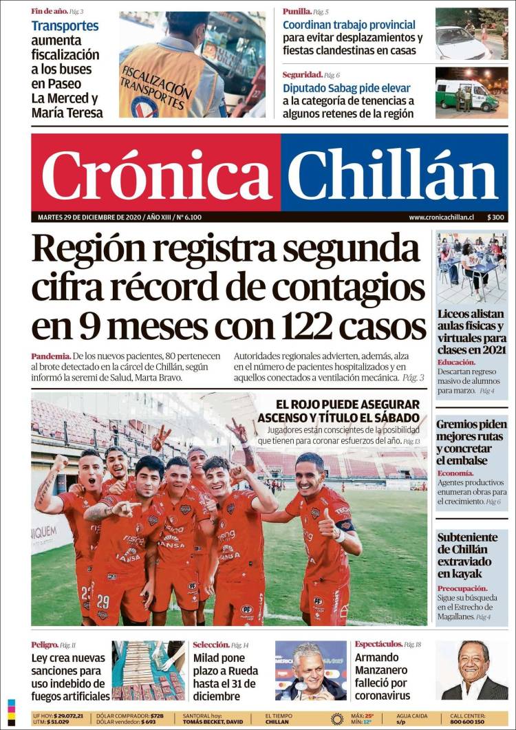 Portada de Crónica Chillán (Chile)