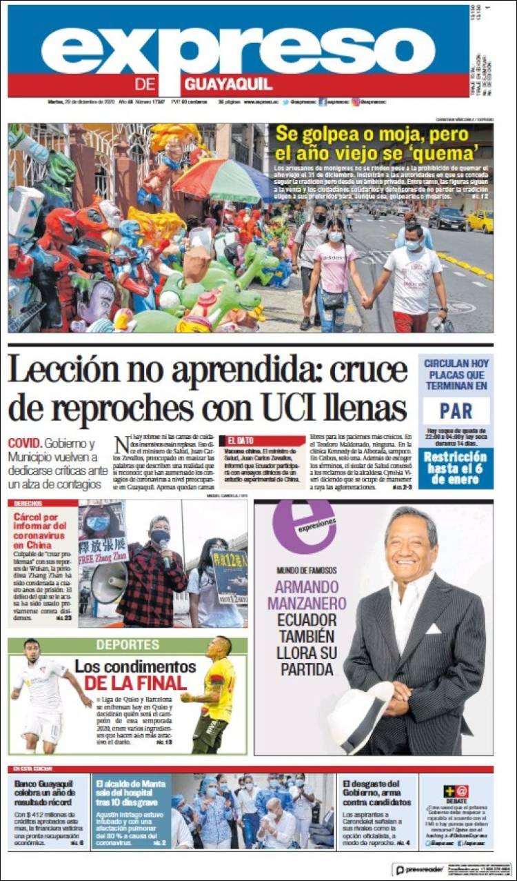 Portada de Expreso (Ecuador)