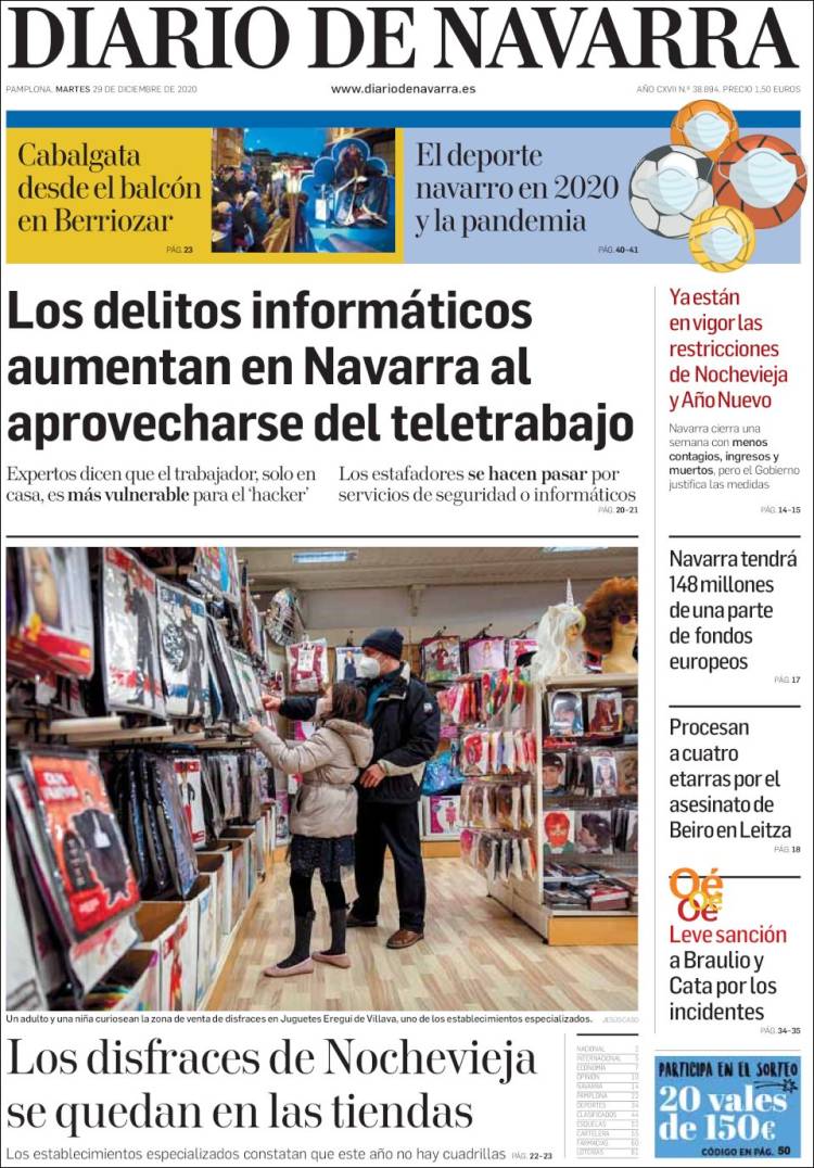 Portada de Diario de Navarra (España)