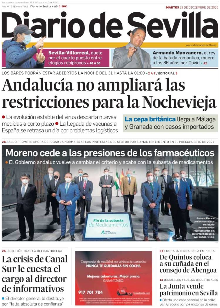 Portada de Diario de Sevilla (España)