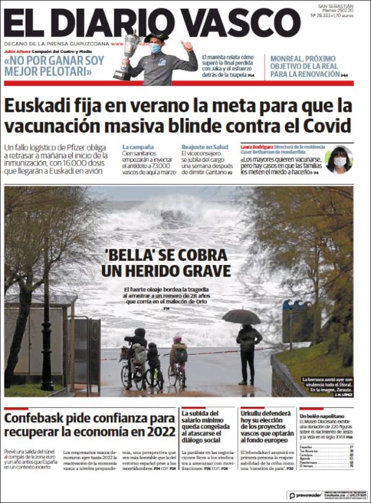 Portada de Diario Vasco (España)