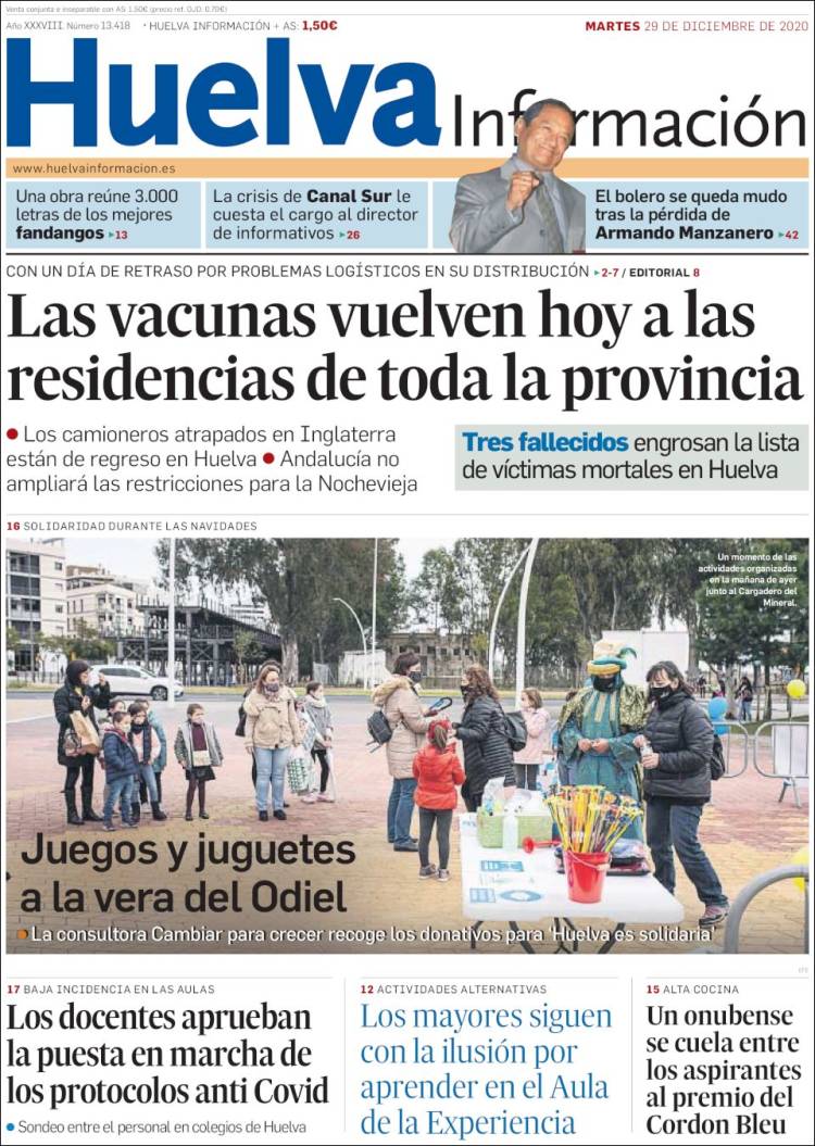 Portada de Huelva Información (España)