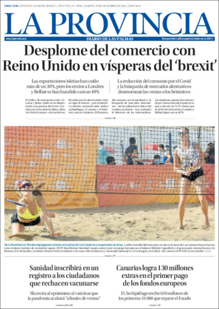 Portada de La Provincia (España)