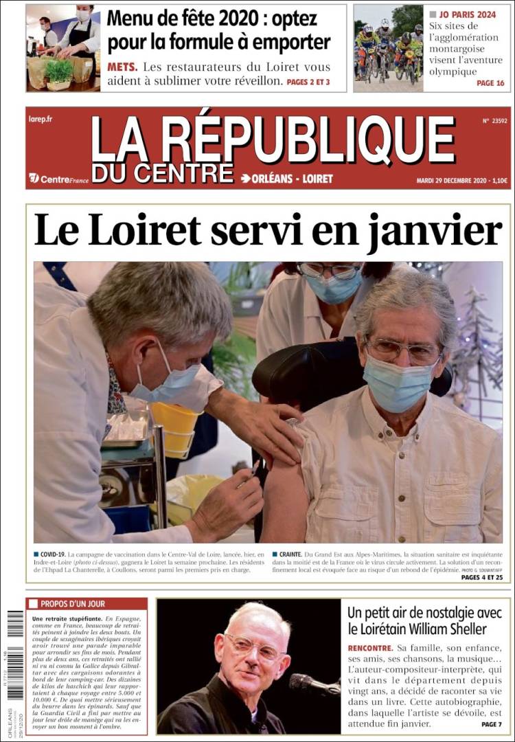 Portada de La République du Centre (Francia)