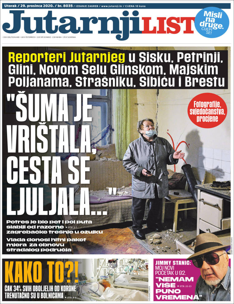 Portada de Jutarnji List (Croacia)