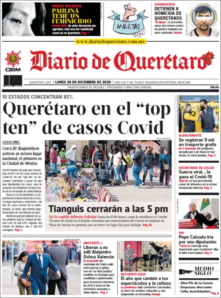 Portada de Diario de Querétaro (México)