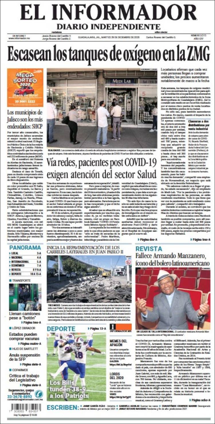 Portada de El Informador (México)