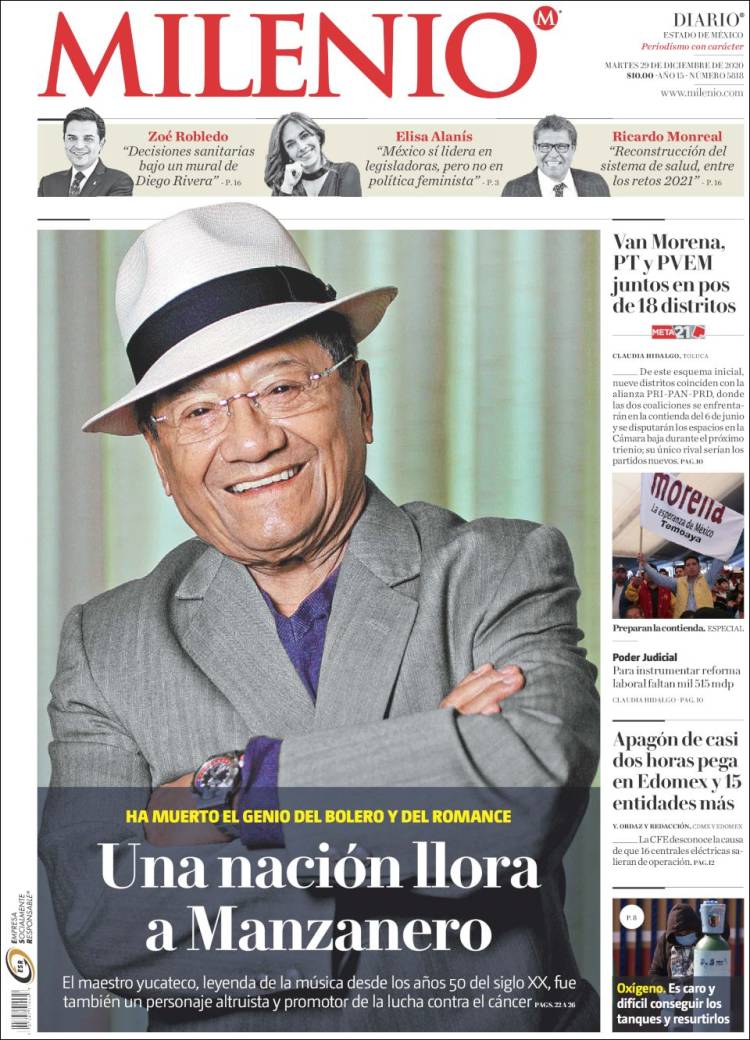 Portada de Milenio - Estado de México (México)