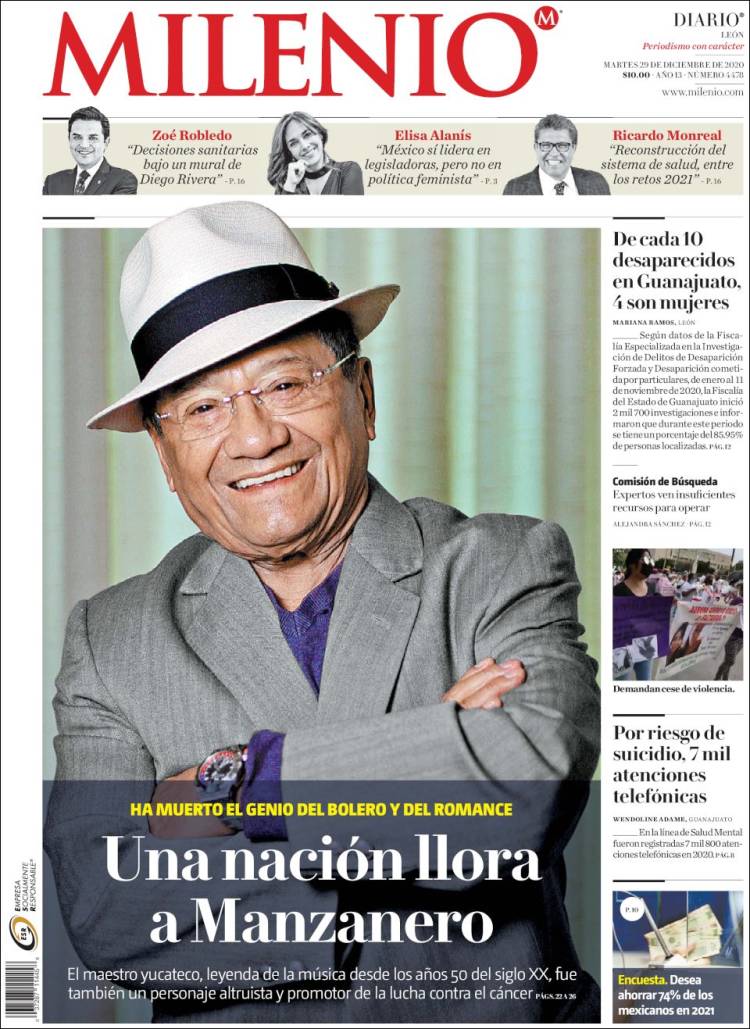 Portada de Milenio de León (México)