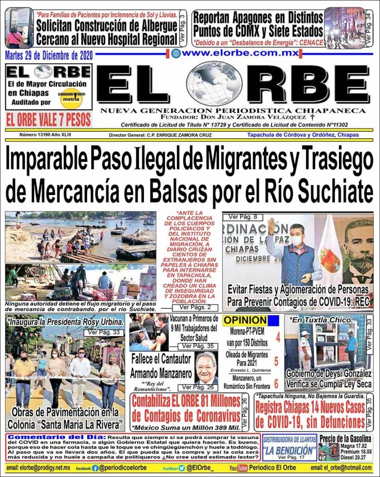 Portada de El Orbe (México)