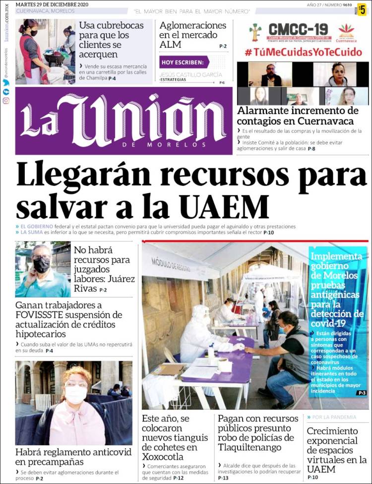 Portada de La Unión de Morelos (México)