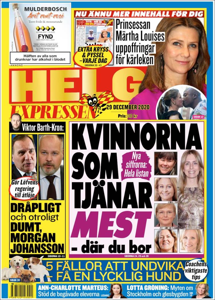 Portada de Expressen (Suecia)